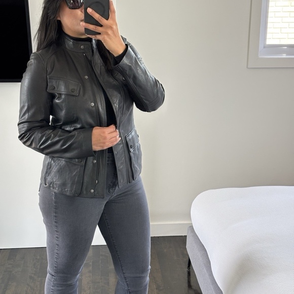 Vince Jacket Biker Pocket Leather Women's Sz Medium Authentic❤️ - Picture 4 of 12